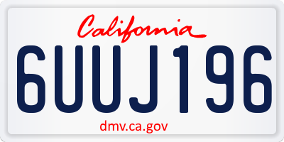 CA license plate 6UUJ196