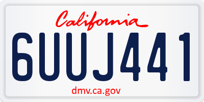 CA license plate 6UUJ441