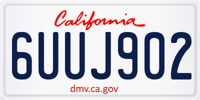 CA license plate 6UUJ902