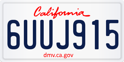 CA license plate 6UUJ915