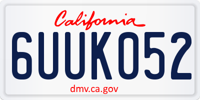 CA license plate 6UUK052