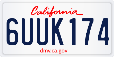 CA license plate 6UUK174