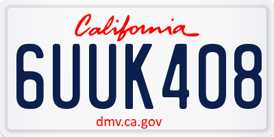 CA license plate 6UUK408