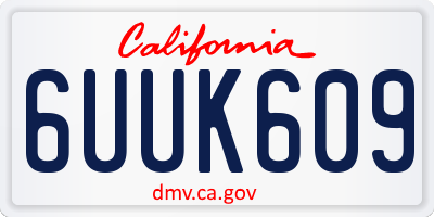 CA license plate 6UUK609