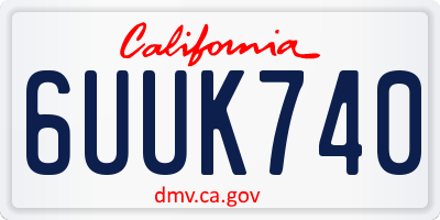 CA license plate 6UUK740