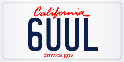 CA license plate 6UUL