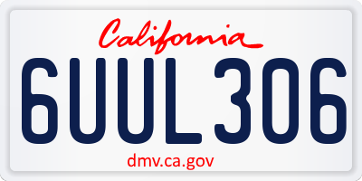 CA license plate 6UUL306