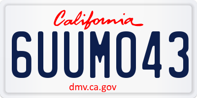 CA license plate 6UUM043