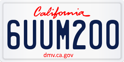 CA license plate 6UUM200