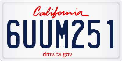 CA license plate 6UUM251