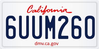 CA license plate 6UUM260