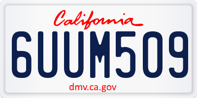 CA license plate 6UUM509