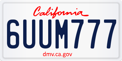 CA license plate 6UUM777