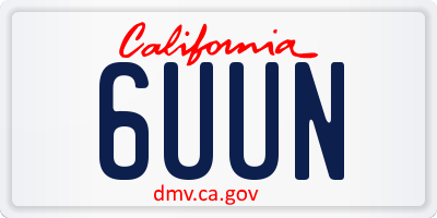 CA license plate 6UUN