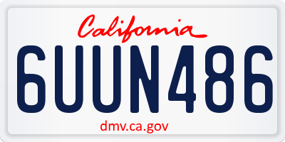 CA license plate 6UUN486