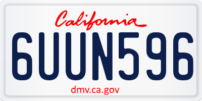 CA license plate 6UUN596