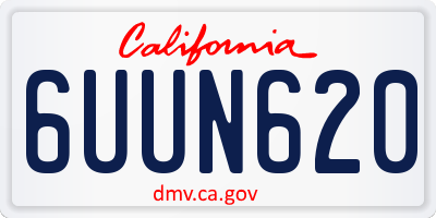 CA license plate 6UUN620