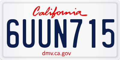 CA license plate 6UUN715