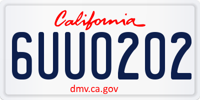 CA license plate 6UUO202
