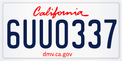 CA license plate 6UUO337