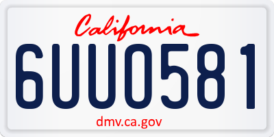 CA license plate 6UUO581