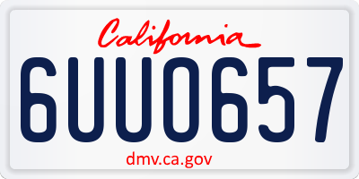 CA license plate 6UUO657