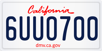 CA license plate 6UUO700