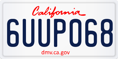 CA license plate 6UUP068