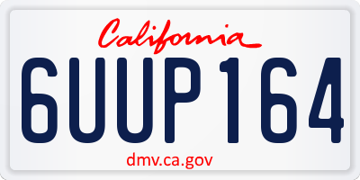 CA license plate 6UUP164