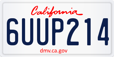 CA license plate 6UUP214