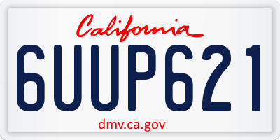 CA license plate 6UUP621