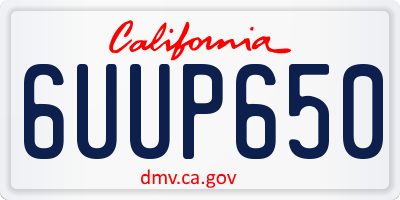 CA license plate 6UUP650