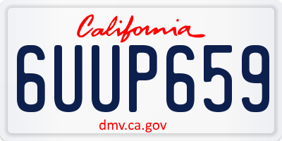 CA license plate 6UUP659