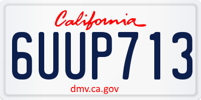 CA license plate 6UUP713