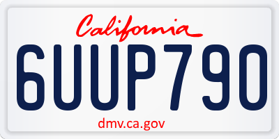 CA license plate 6UUP790