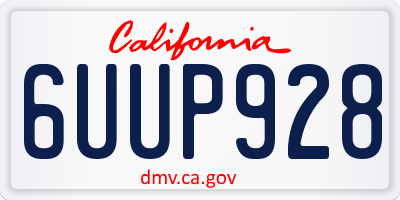 CA license plate 6UUP928