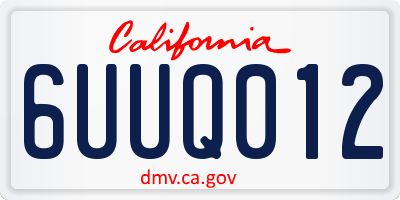 CA license plate 6UUQ012