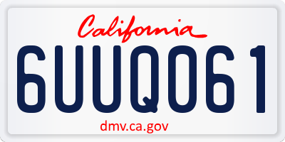 CA license plate 6UUQ061