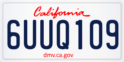 CA license plate 6UUQ109