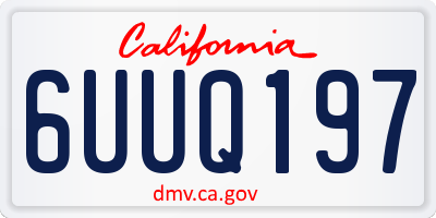 CA license plate 6UUQ197