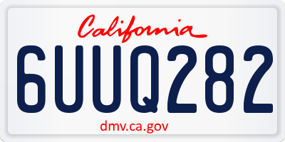 CA license plate 6UUQ282