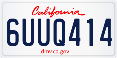 CA license plate 6UUQ414