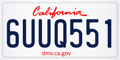 CA license plate 6UUQ551