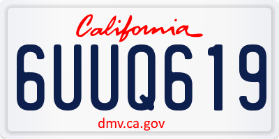 CA license plate 6UUQ619