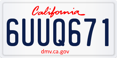 CA license plate 6UUQ671