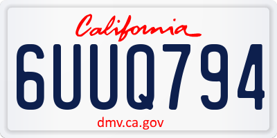 CA license plate 6UUQ794