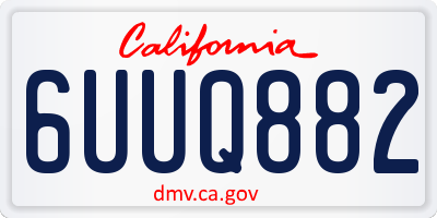 CA license plate 6UUQ882