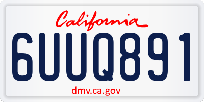 CA license plate 6UUQ891