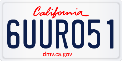 CA license plate 6UUR051