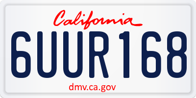 CA license plate 6UUR168